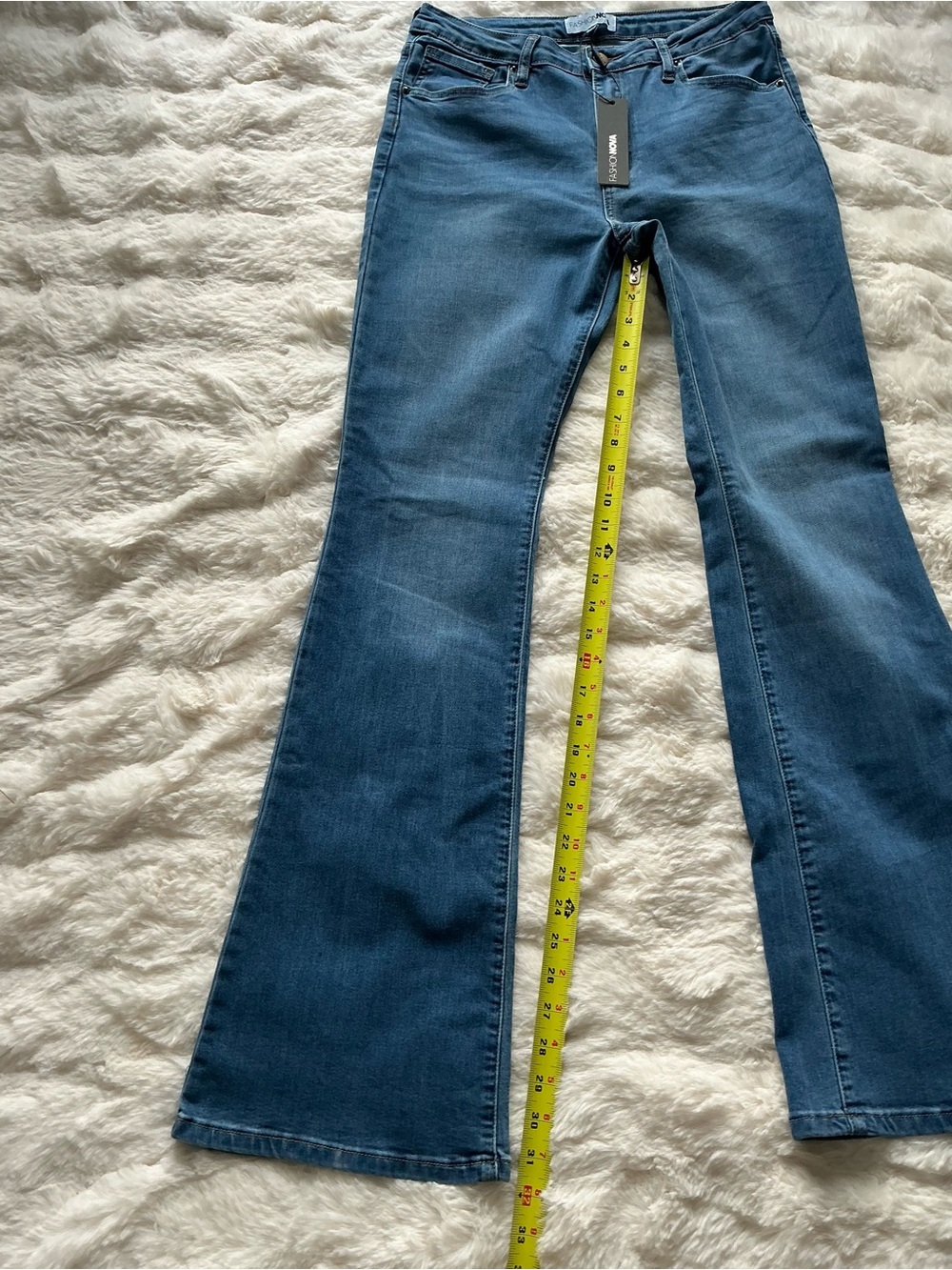 Fashion Nova Light Blue Flare Jeans - Picture 4 of 8